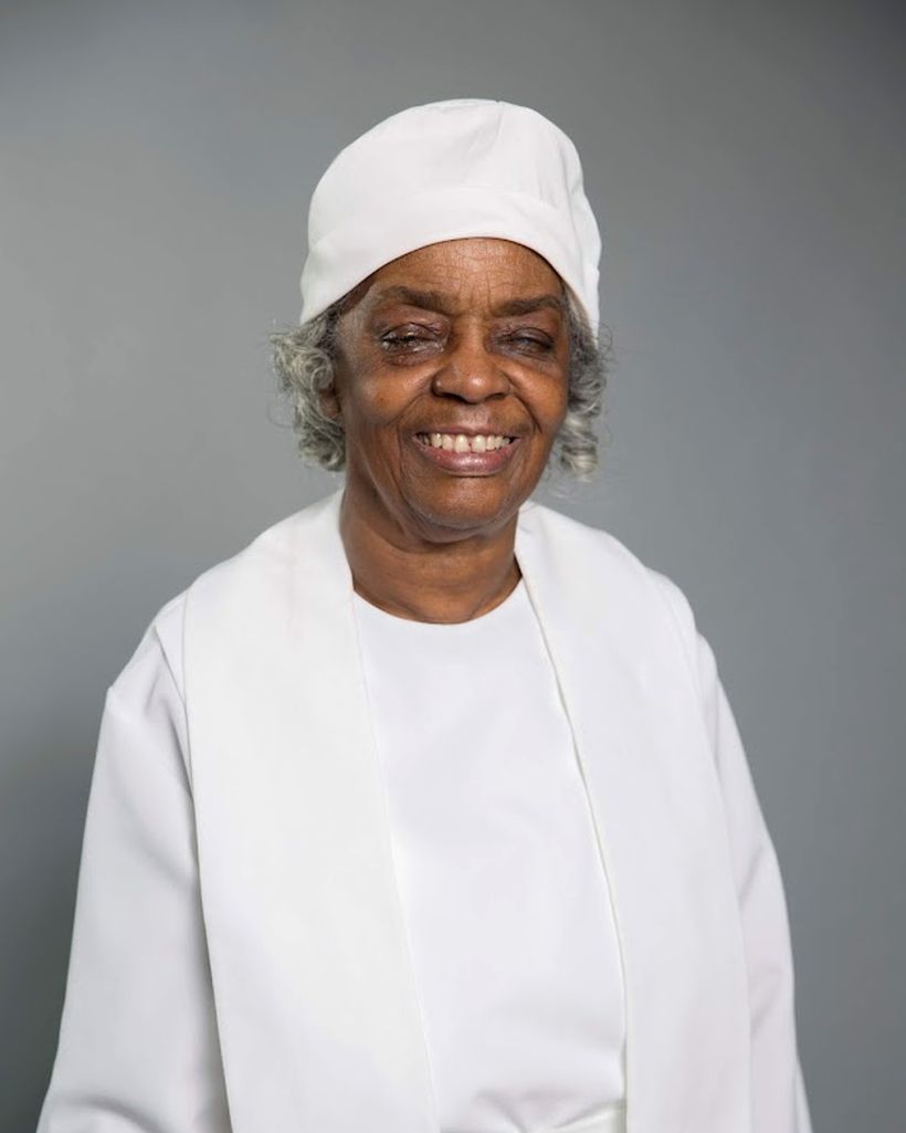 Portrait of Mother Ernestine R. Lipford in white vesture